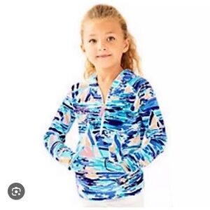 Lilly Pulitzer girls hooded skipper popover pier pressure reduced L (8-10) NWT